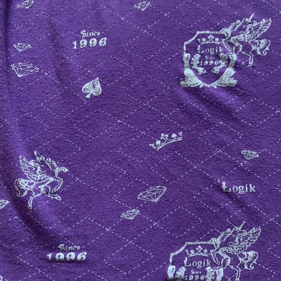 LOGIK - Purple Tank Top with silver crown diamond print - small - Picture 6 of 10